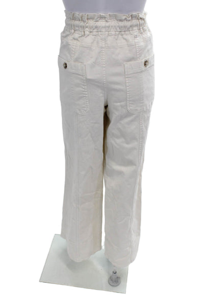 Splendid Women Cropped Paperbag Pants White Size M