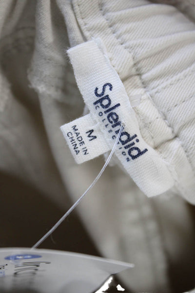 Splendid Women Cropped Paperbag Pants White Size M
