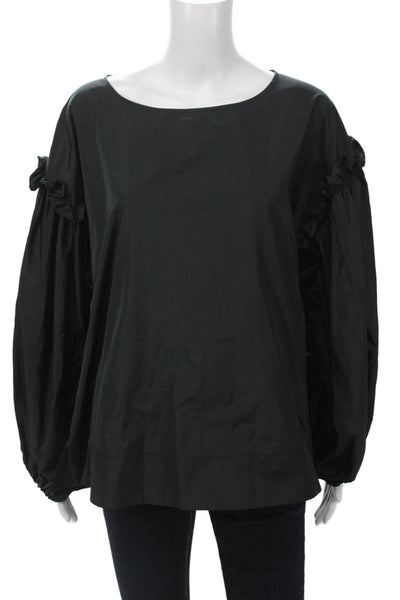 Igor Women Gothic Black Long Sleeve Round Neck Polyester Blouse Size L