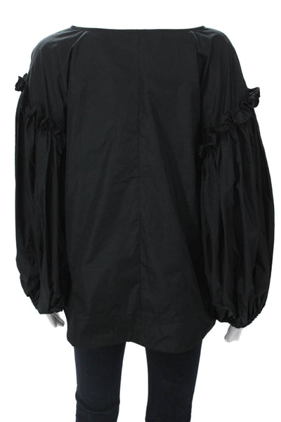 Igor Women Gothic Black Long Sleeve Round Neck Polyester Blouse Size L