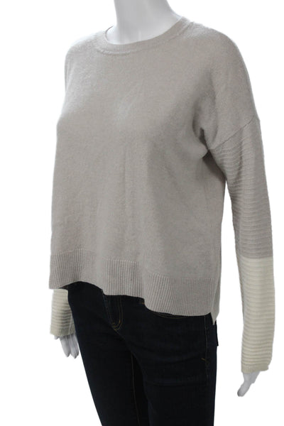 Duffy Women Gray 100% Cashmere Crew Neck Pullover Sweater Size XS