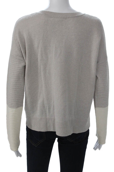 Duffy Women Gray 100% Cashmere Crew Neck Pullover Sweater Size XS