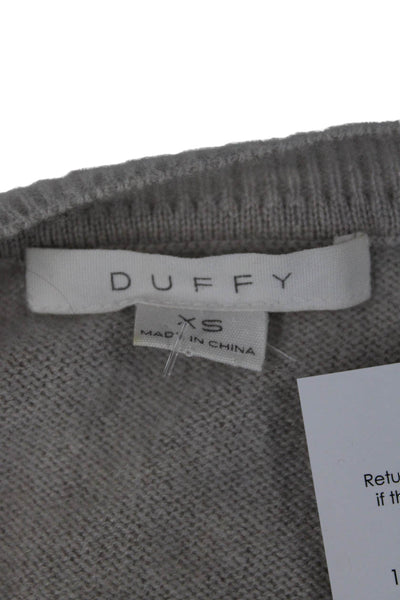 Duffy Women Gray 100% Cashmere Crew Neck Pullover Sweater Size XS