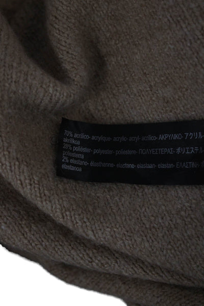 Zara Knit Women V-Neck Beige Pullover Sweater Long Sleeve Size M