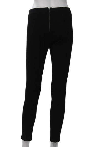J Crew Women Ankle Jeggings Biker Leather Zip Black Size 2