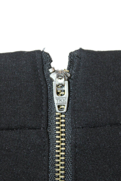 J Crew Women Ankle Jeggings Biker Leather Zip Black Size 2