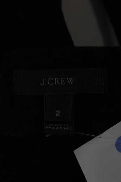 J Crew Women Ankle Jeggings Biker Leather Zip Black Size 2