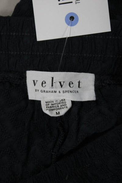 Velvet Womens Ankle Cropped Pants Black Argyle Viscose Size M