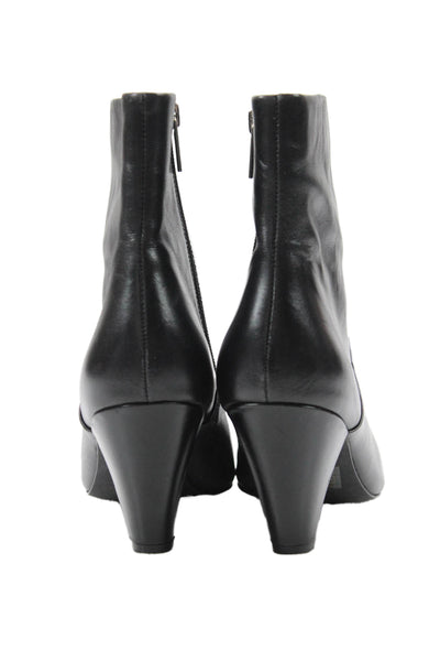 Faryl Robin Womens Textured Zip Pointed Toe Heel Booties Black Size 9