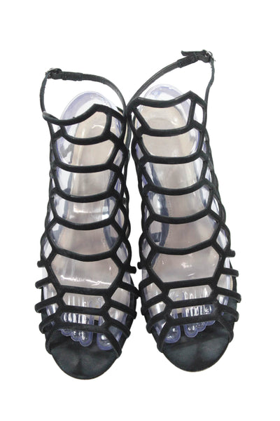 Vince Camuto Womens Open Toe Strappy High Heels Black Size 9