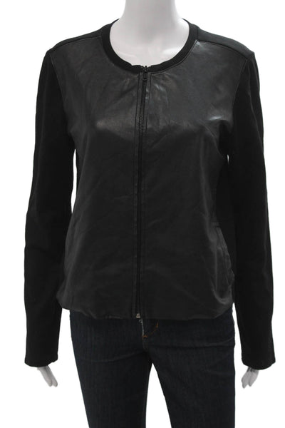 Bailey 44 Womens Biker Zip Jacket Black Nylon Spandex Size L