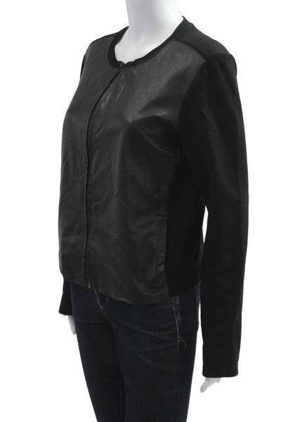 Bailey 44 Womens Biker Zip Jacket Black Nylon Spandex Size L