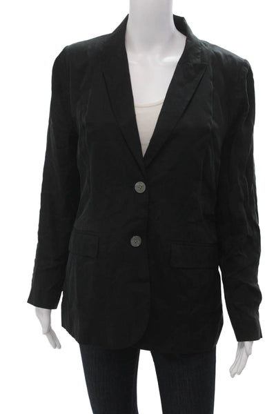 J Crew Womens Black V Neck Long Sleeve Blazer Cupro Viscose Size 4