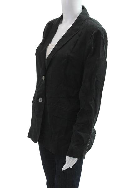 J Crew Womens Black V Neck Long Sleeve Blazer Cupro Viscose Size 4