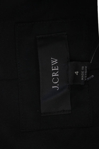J Crew Womens Black V Neck Long Sleeve Blazer Cupro Viscose Size 4