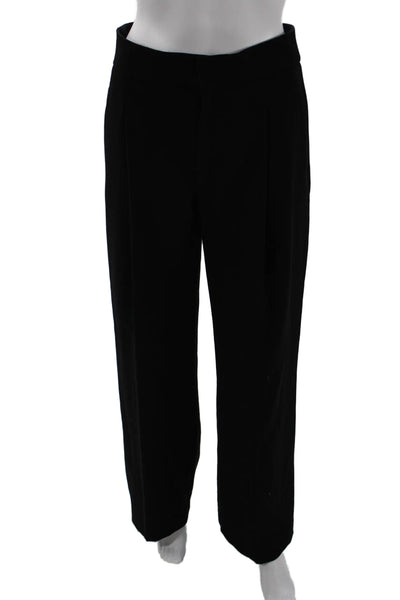 Zara Unisex Dress Pants Black 100% Polyester Classic Solid Size S