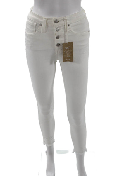 Madewell Women White High Waist Ankle Skinny Jeans Size 24