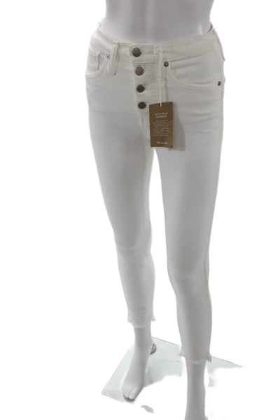 Madewell Women White High Waist Ankle Skinny Jeans Size 24