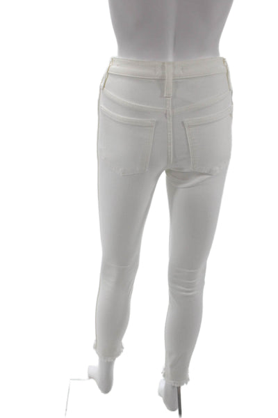 Madewell Women White High Waist Ankle Skinny Jeans Size 24