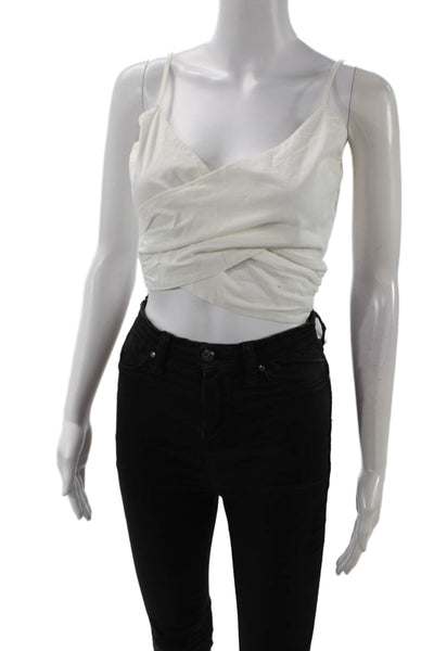 Lovers + Friends Womens Cropped Camisole White Boho Solid Size S