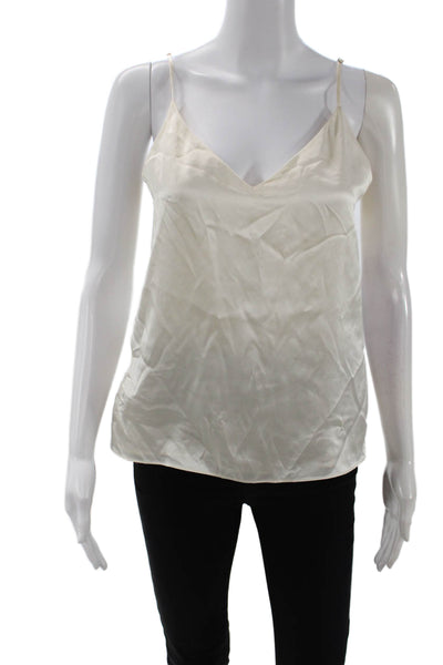 Intermix Womens Camisole White Silk V Neck Sleeveless Petite Size PP