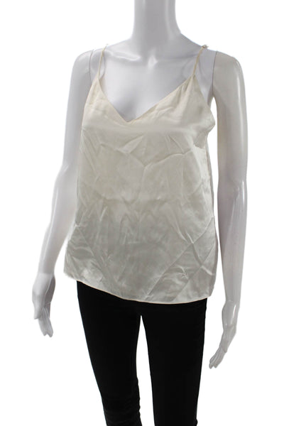 Intermix Womens Camisole White Silk V Neck Sleeveless Petite Size PP