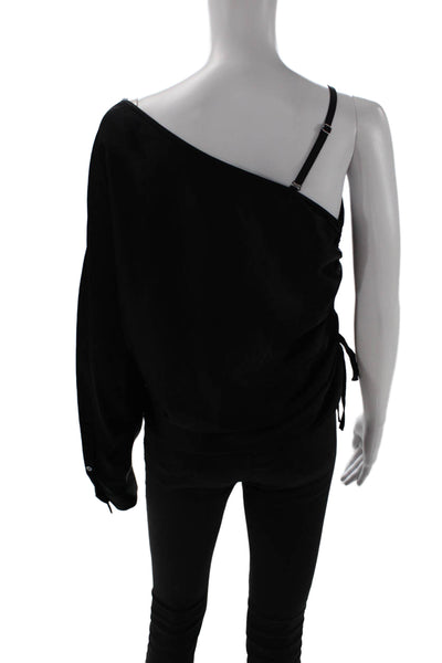 T Alexander Wang Womens Black Long Sleeve Blouse Designer Size 2