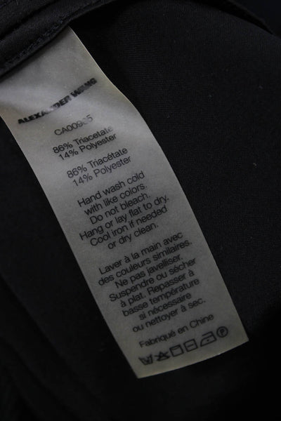T Alexander Wang Womens Black Long Sleeve Blouse Designer Size 2