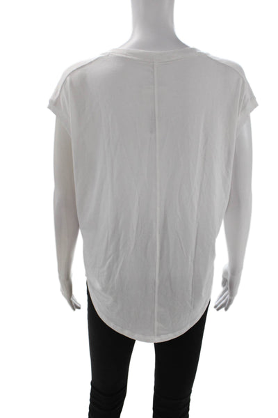 Athleta Women Sleeveless Basic T-Shirt White Modal Polyester Spandex Size S