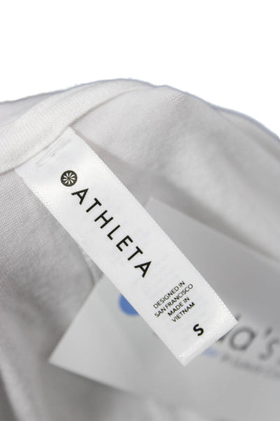 Athleta Women Sleeveless Basic T-Shirt White Modal Polyester Spandex Size S