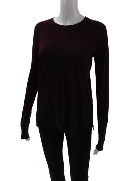 Vince Womens Basic Dark Gray Cotton Round Neck Long Sleeve T-Shirt Size S