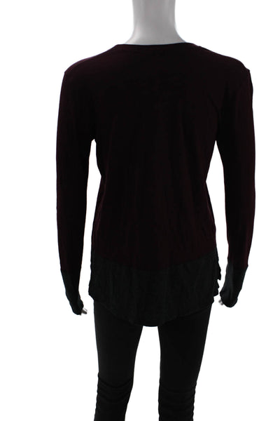Vince Womens Basic Dark Gray Cotton Round Neck Long Sleeve T-Shirt Size S