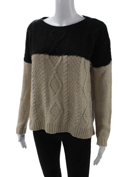 Vince Women Pullover Sweater Beige Crew Neck Long Sleeve Size S