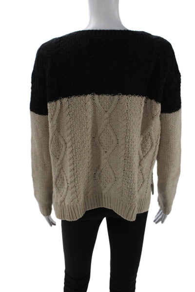 Vince Women Pullover Sweater Beige Crew Neck Long Sleeve Size S