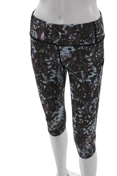 Lululemon Women Black Capri Nylon Zip Leggings Size 6
