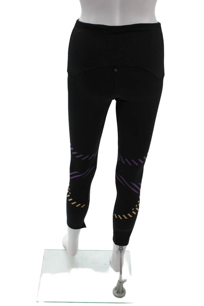 Nike Womens Ankle Striped Black Leggings Sports Polyester Spandex Petite Size S