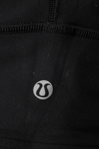 Lululemon Women Cropped Capri Leggings Black Nylon Zip Sz 6