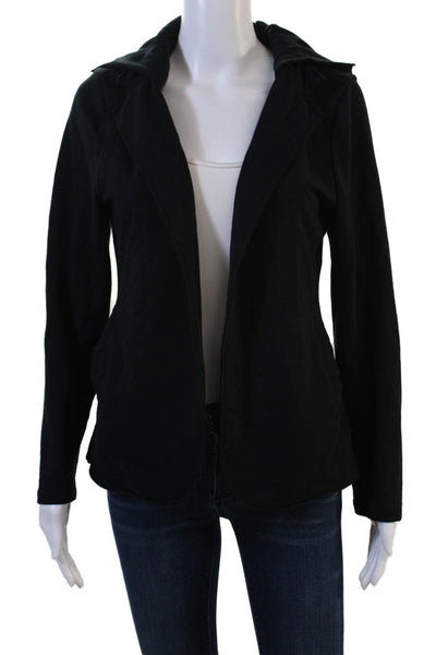 Sundays Womens Black Collared Long Sleeve Jacket Cotton Blend Size 1