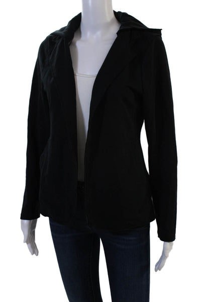 Sundays Womens Black Collared Long Sleeve Jacket Cotton Blend Size 1