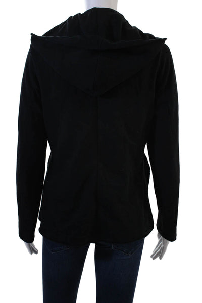 Sundays Womens Black Collared Long Sleeve Jacket Cotton Blend Size 1