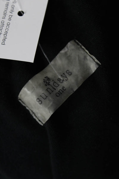 Sundays Womens Black Collared Long Sleeve Jacket Cotton Blend Size 1