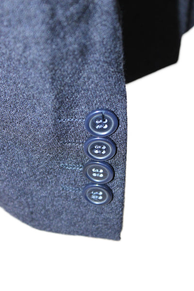 Calvin Klein Collection Mens Blazer Dark Blue 100% Wool Button Collared Size 52