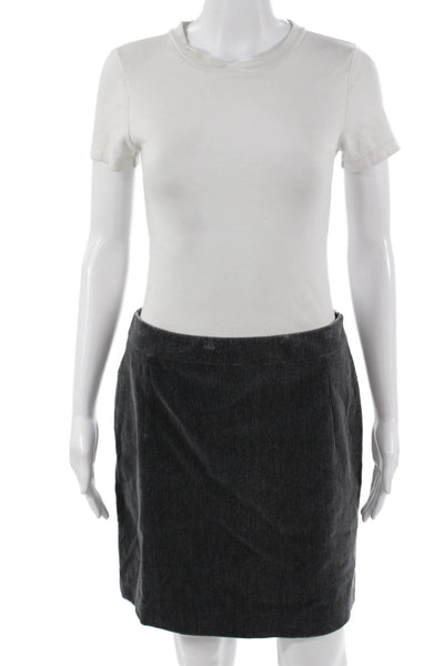 Jigsaw Women Dark Gray Cotton Straight Pencil Short Skirt Size 6