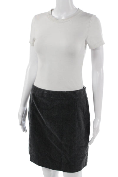 Jigsaw Women Dark Gray Cotton Straight Pencil Short Skirt Size 6