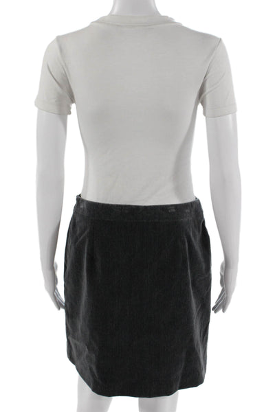 Jigsaw Women Dark Gray Cotton Straight Pencil Short Skirt Size 6
