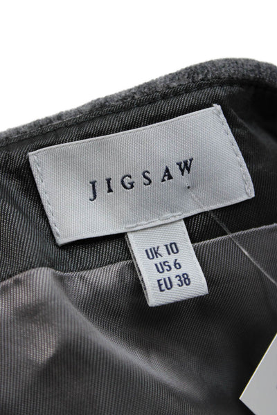 Jigsaw Women Dark Gray Cotton Straight Pencil Short Skirt Size 6