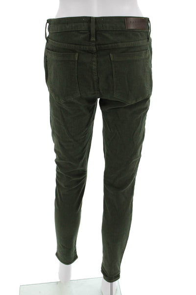 Parker Smith Womens Ankle Jeggings Green Mid Rise Button Size 29