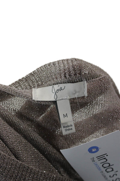 Joie Women Pullover V-Neck Long Sleeve Sweater Beige Size M