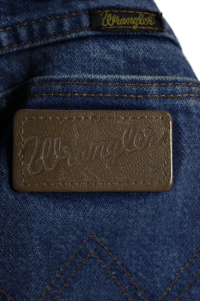 Wrangler Mens Straight Jeans Blue 100% Cotton Mid Rise Button Fly Size 29