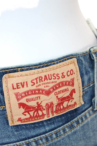 Levis Mens Straight Jeans Blue High Rise 90s Button Size 33